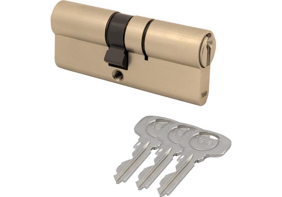 Zdjęcie: Wkładka Y500 30/40 mosiądz satynowy blister YALE