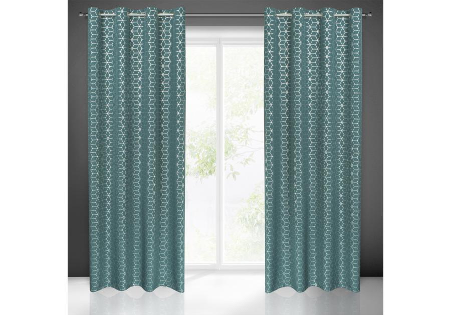 Zdjęcie: Zasłona gotowa Cube 140 x 250 cm ciemnoturkusowy EUROFIRANY