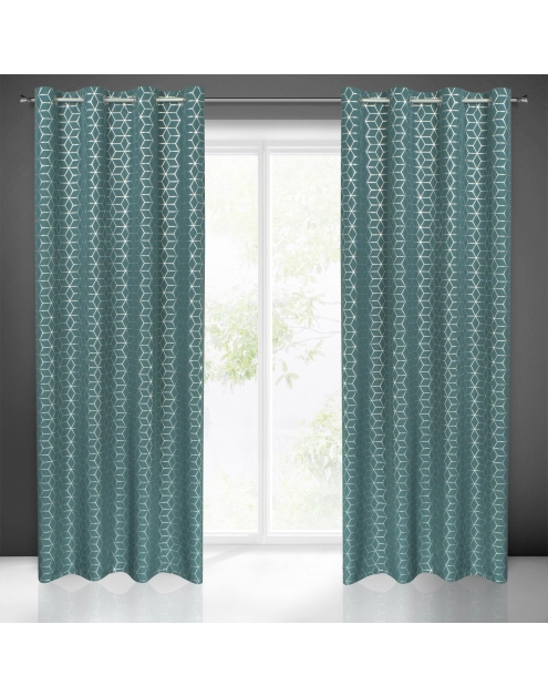 Zdjęcie: Zasłona gotowa Cube 140 x 250 cm ciemnoturkusowy EUROFIRANY