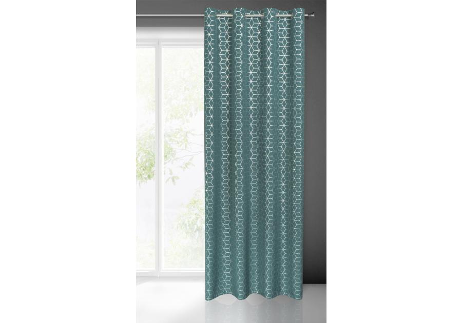 Zdjęcie: Zasłona gotowa Cube 140 x 250 cm ciemnoturkusowy EUROFIRANY