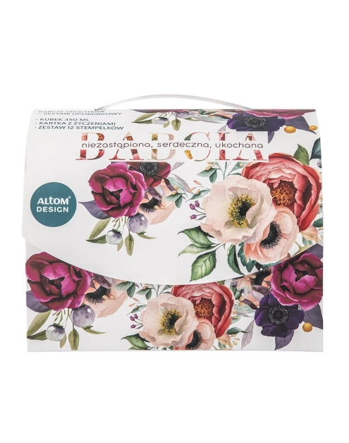 Zdjęcie: Kubek prosty Babcia ukochana 350 ml z kartką z życzeniami oraz stempelkami ALTOM DESIGN