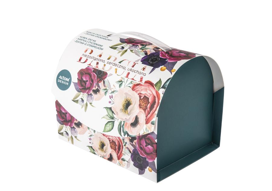 Zdjęcie: Kubek prosty Babcia ukochana 350 ml z kartką z życzeniami oraz stempelkami ALTOM DESIGN