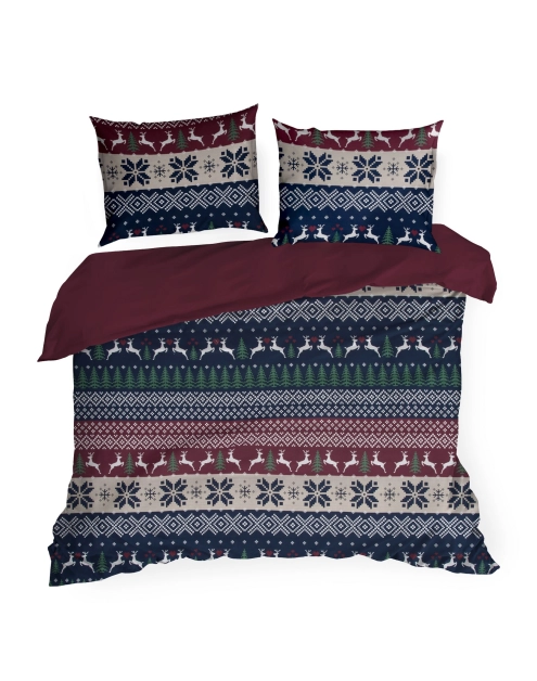 Zdjęcie: Komplet pościeli bawełnianej z nadrukiem świątecznym Skandy 160x200 cm, 70x80 cm - 2 szt. EUROFIRANY