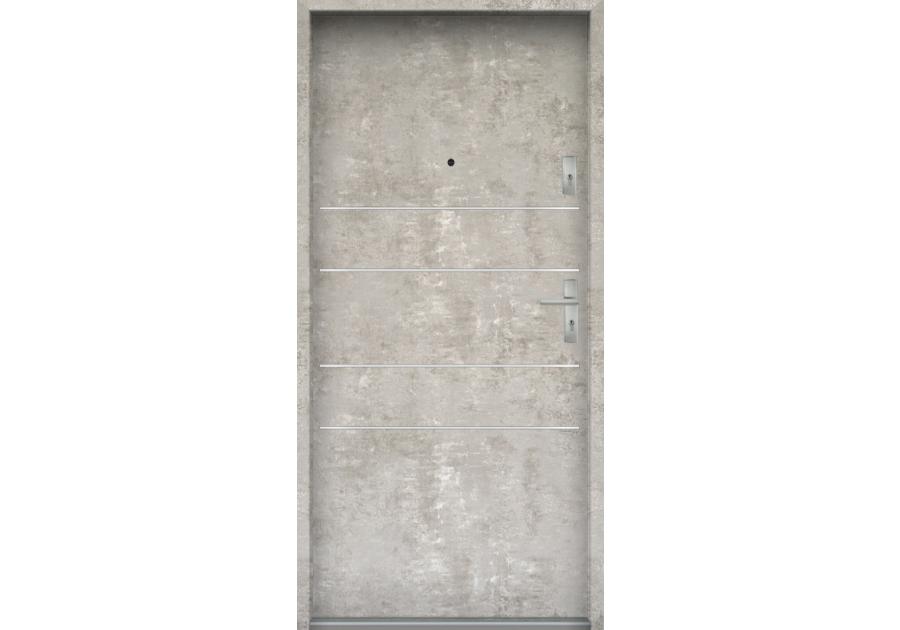 Zdjęcie: Drzwi wejściowe do mieszkań Bastion A-30 Beton naturalny 80 cm (NW) lewe ODP KR CENTER