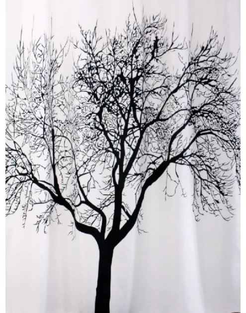Zdjęcie: Zasłonka przysznicowa Txt Tree czarna BISK