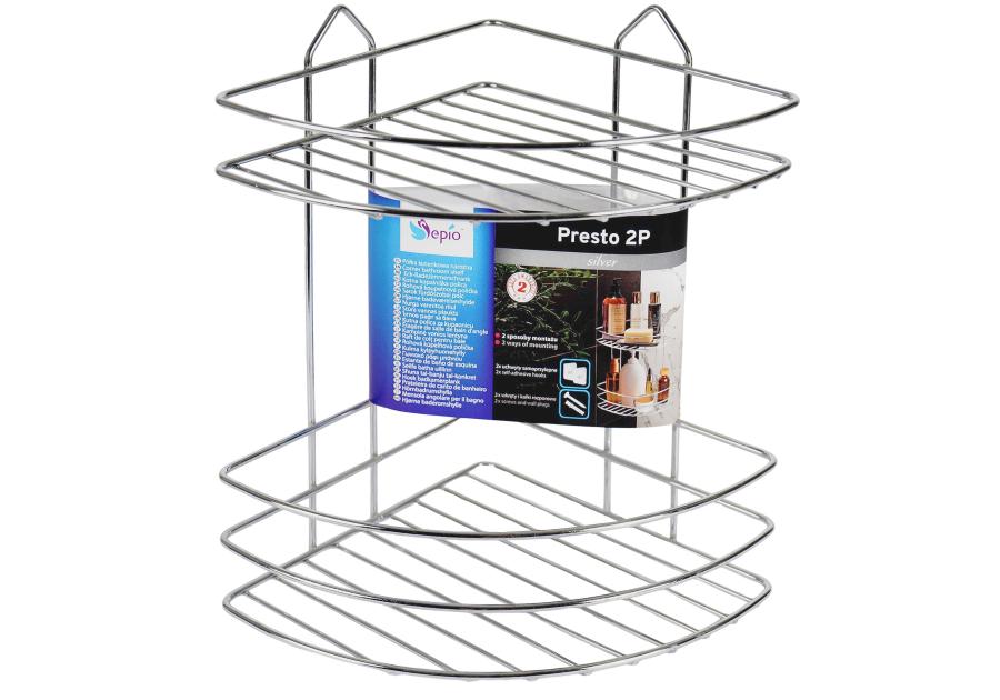 Zdjęcie: Półka łazienkowa Presto narożna srebrna SEPIO
