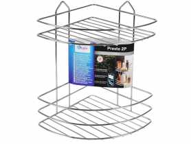 Półka łazienkowa Presto narożna srebrna SEPIO