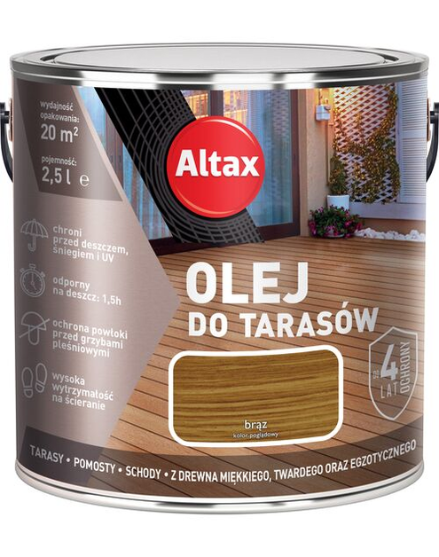 Zdjęcie: Olej do tarasu 2,5 L brąz ALTAX