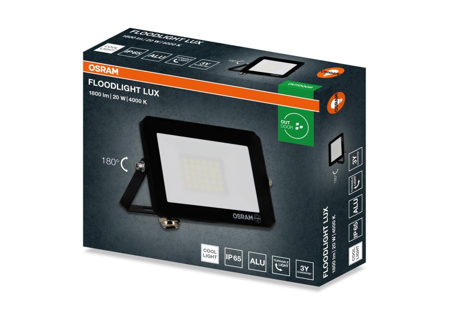 Zdjęcie: Oprawa oświetleniowa LED FL Lux 20 W 840 IP65 BK OSRAM