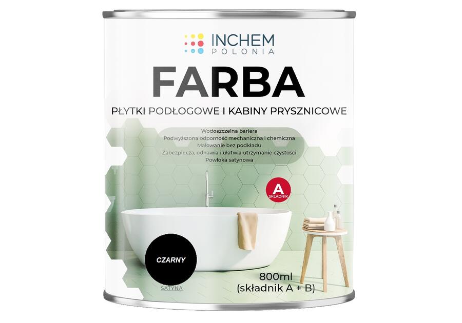 Zdjęcie: Farba Płytki podłogowe kabiny prysznicowe, czarny, zestaw 800 ml INCHEM POLONIA