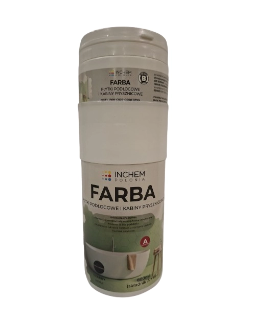 Zdjęcie: Farba Płytki podłogowe kabiny prysznicowe, czarny, zestaw 800 ml INCHEM POLONIA