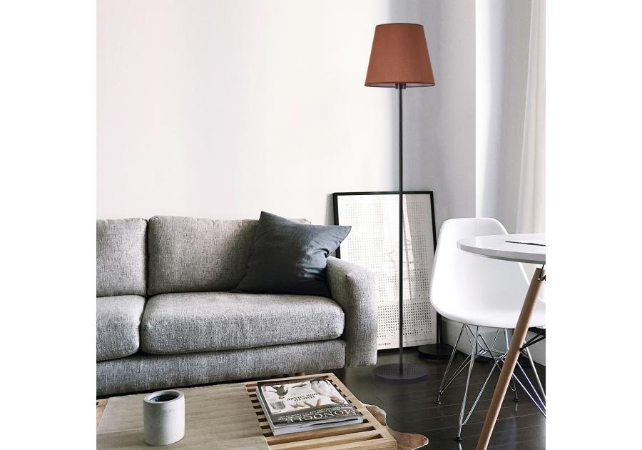 Zdjęcie: Lampa podłogowa Artemis czarna podstawa, cappuccino abażur ADRILUX