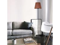 Zdjęcie: Lampa podłogowa Artemis czarna podstawa, cappuccino abażur ADRILUX