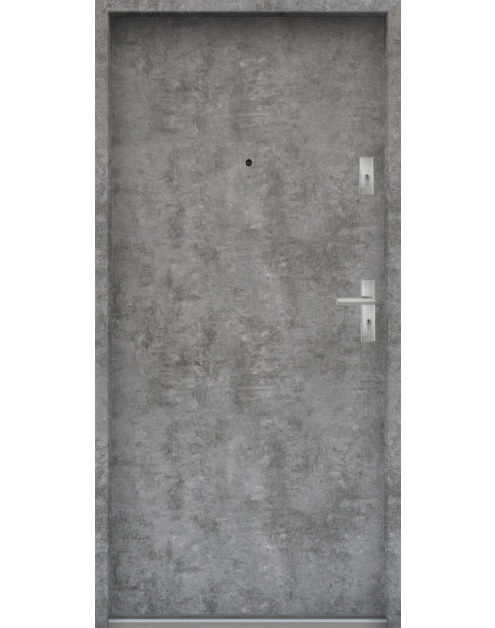 Zdjęcie: Drzwi wejściowe do mieszkań Bastion N-02 Beton srebrny 80 cm (NW) lewe ODO KR CENTER