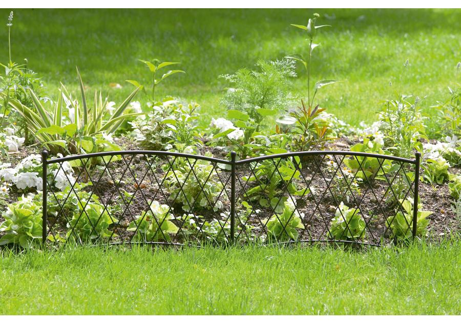 Zdjęcie: Płotek ogrodowy metalowy Classic Metal Border 0,40x1 m, brązowy NORTENE
