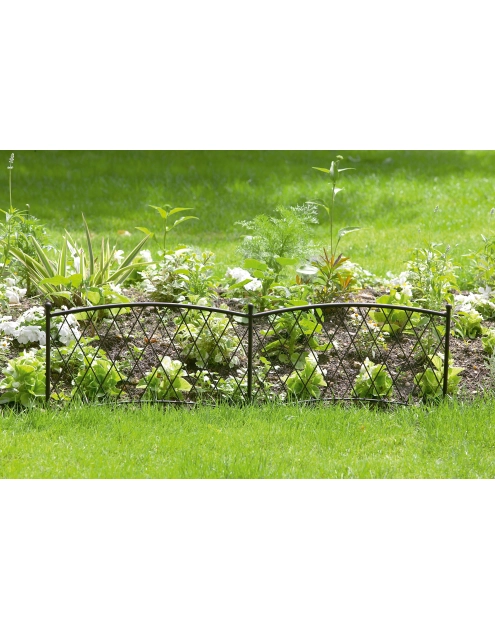Zdjęcie: Płotek ogrodowy metalowy Classic Metal Border 0,40x1 m, brązowy NORTENE