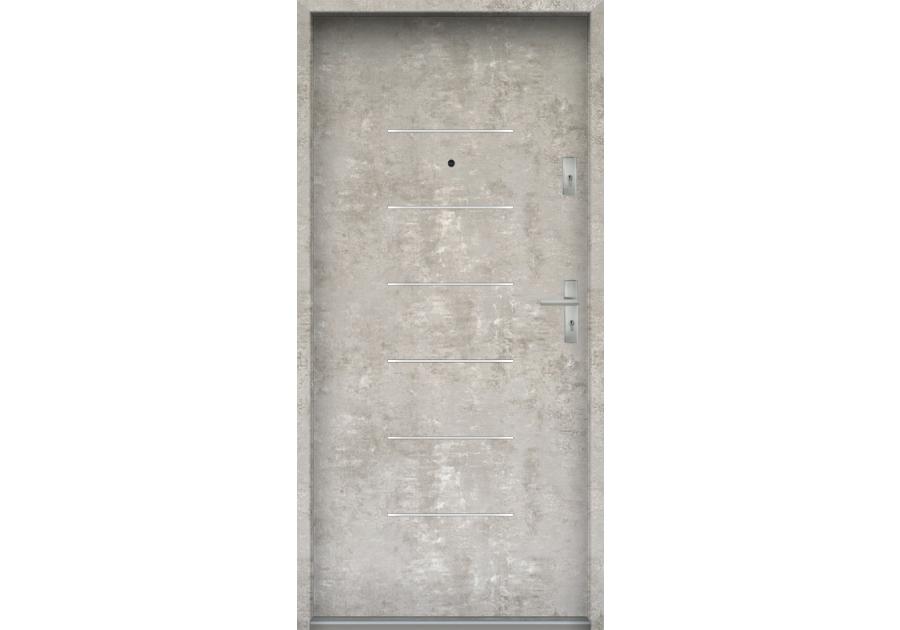 Zdjęcie: Drzwi wejściowe do mieszkań Bastion A-39 Beton naturalny 80 cm lewe ODO KR CENTER