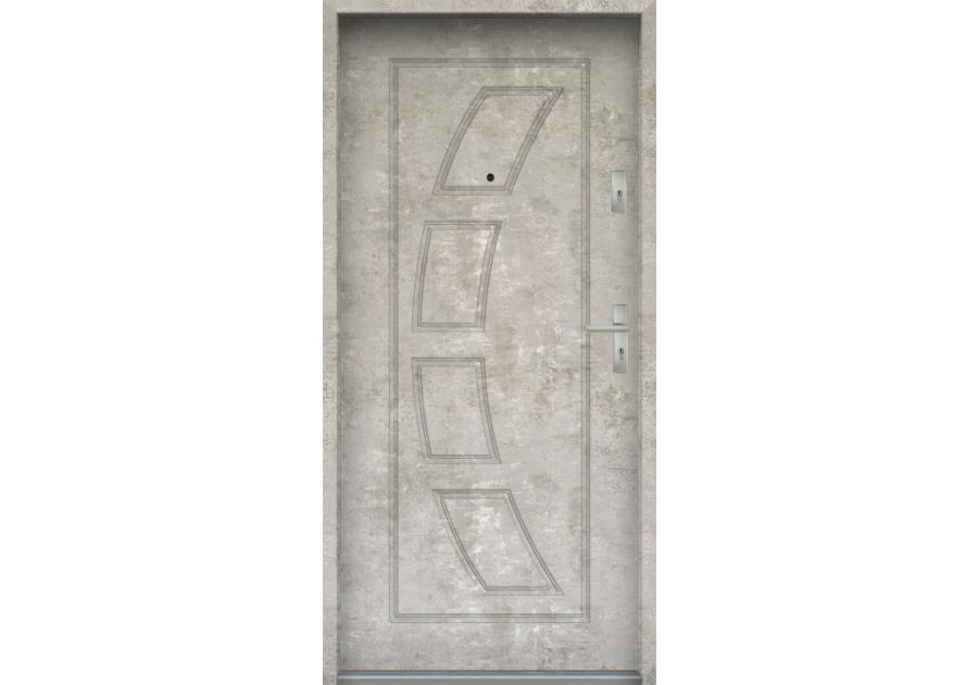 Zdjęcie: Drzwi wejściowe do mieszkań Bastion T-17 Beton naturalny 80 cm lewe OSPŁ KR CENTER