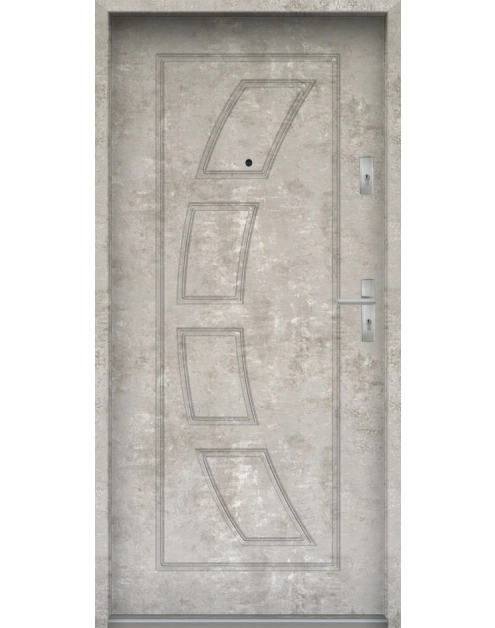Zdjęcie: Drzwi wejściowe do mieszkań Bastion T-17 Beton naturalny 80 cm lewe OSPŁ KR CENTER