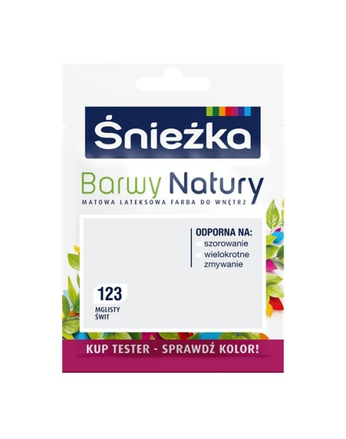 Zdjęcie: Tester koloru Barwy Natury mglisty świt 123 25 ml ŚNIEŻKA