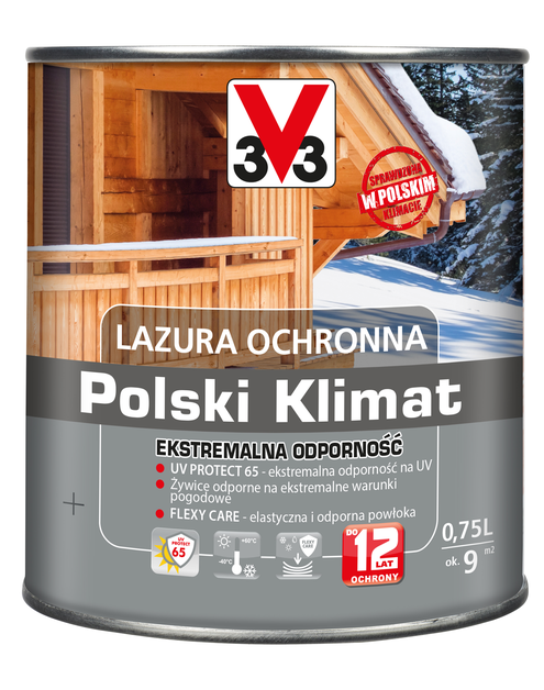Zdjęcie: Lazura ochronna Polski Klimat Ekstremalna Odporność Grafit 0,75 L V33