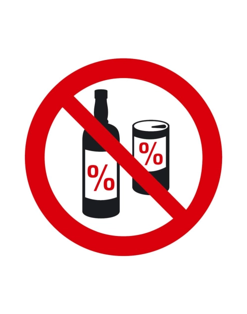 Zdjęcie: Oznaczenie "Zakaz spożywania alkoholu" 15x15 folia nieświecąca METRO