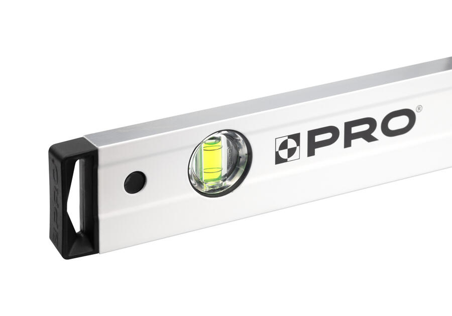 Zdjęcie: Poziomnica PRO800 malowana biała dwustronnie frezowana z uchwytami i libellą 2% 150 cm PRO