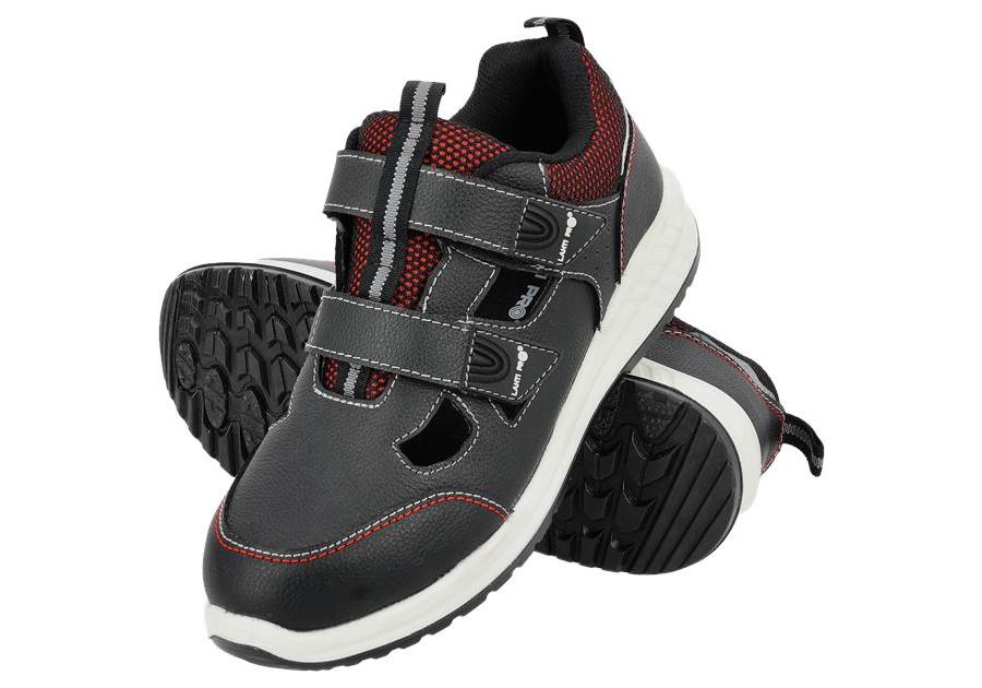 Zdjęcie: Sandały skórzane czarno-biało-czerwone, S1 FO SR, 39, CE, LAHTI PRO
