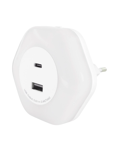 Zdjęcie: Lampka wtykowa LED Ozil 0,3 W USB A+C NW barwa neutralna biała STRUHM