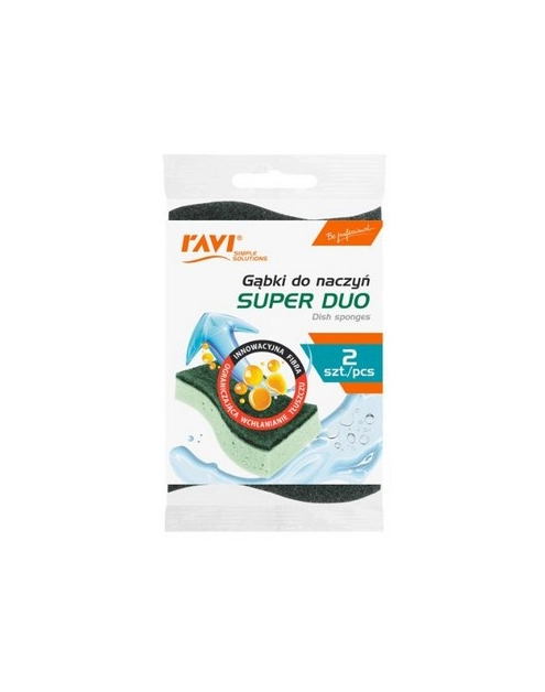 Zdjęcie: Gąbki do naczyń Super Duo 2 sztuki RAVI