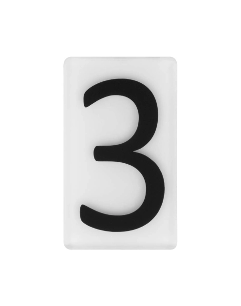 Zdjęcie: Cyfra plexi 3 samoprzylepna 5x3 cm, biało-czarna METRO