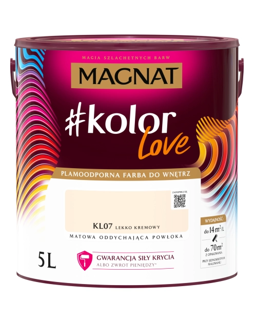 Zdjęcie: Farba plamoodporna kolorLove KL07 lekko kremowy 5 L MAGNAT