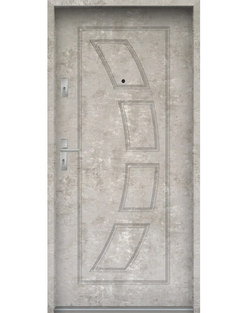 Zdjęcie: Drzwi wejściowe do mieszkań Bastion T-17 Beton naturalny 80 cm (NW) prawe ODP KR CENTER