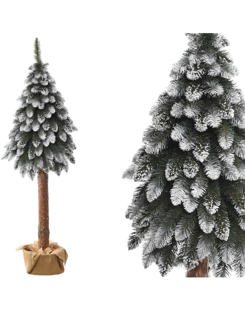 Zdjęcie: Choinka na pniu 180 cm z brokatem i bielonymi gałązkami JUMI