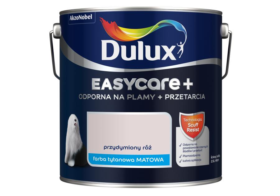 Zdjęcie: Farba lateksowa EasyCare+ Przydymiony Róż 2,5 L DULUX