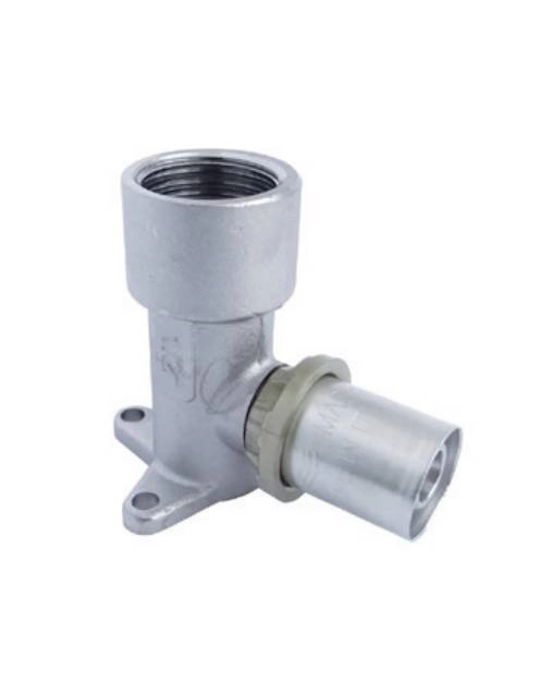Zdjęcie: Kształtka zaprasowywana kolano przyścienne krótkie l-40 16x1/2" gw DURO SYSTEM