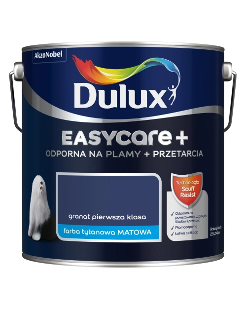 Zdjęcie: Farba lateksowa EasyCare+ Granat Pierwsza Klasa 2,5 L DULUX