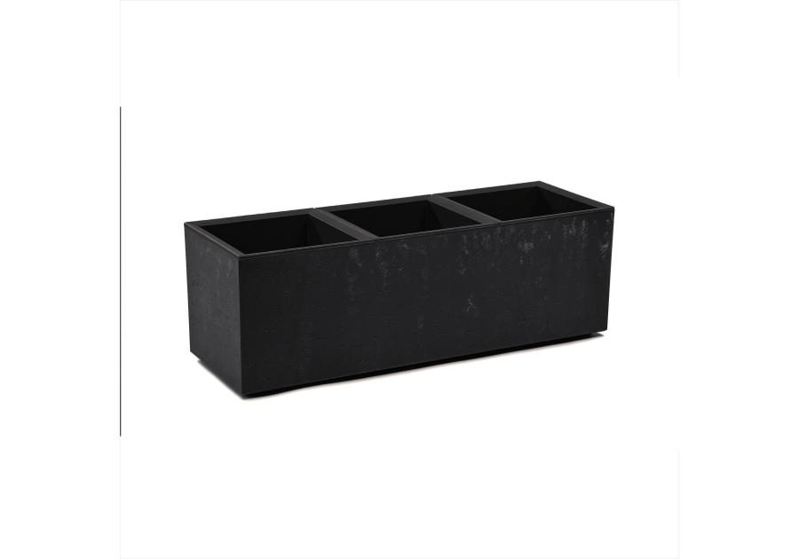 Zdjęcie: Kwietnik Karo 900x300x300 mm beton recycled, czarny beton LAMELA