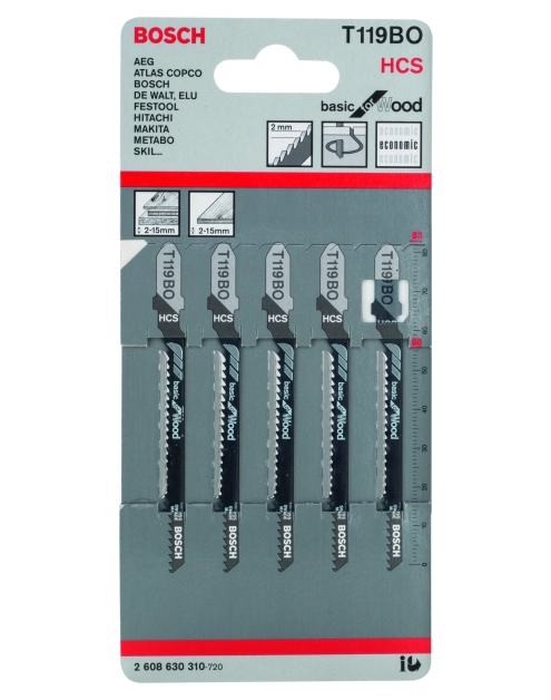 Zdjęcie: Brzeszczot do wyrzynarek Bosch Basic for Wood 83 mm T 119 BOSCH