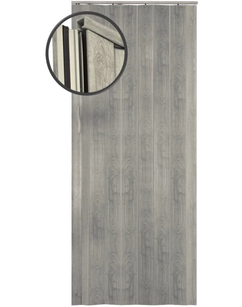 Zdjęcie: Drzwi harmonijkowe ST3AM 83x202,5 cm szara oliwka STANDOM