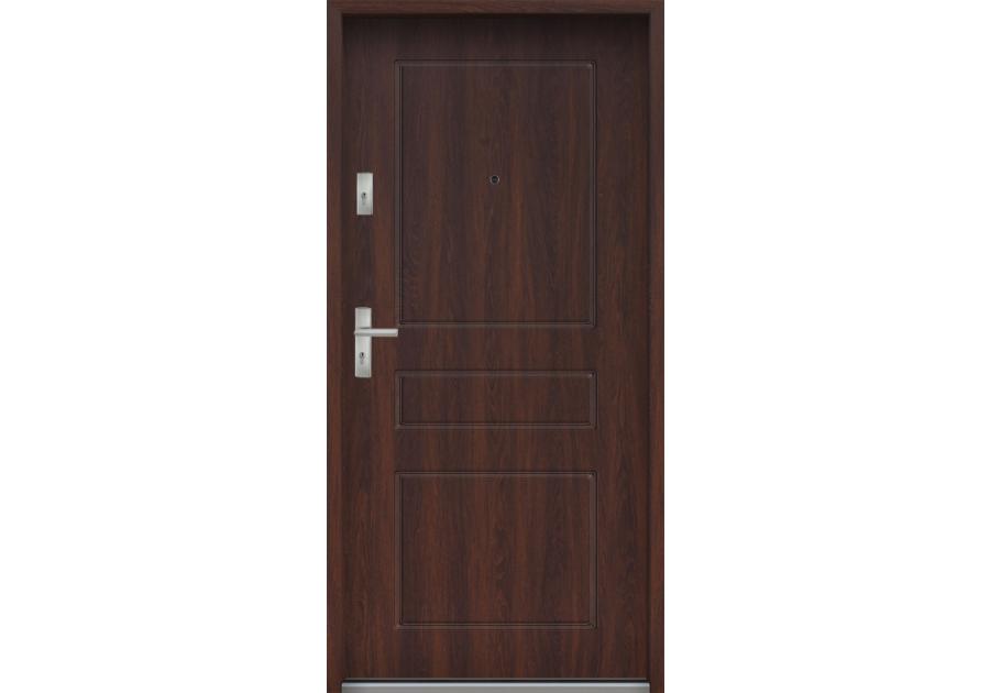 Zdjęcie: Drzwi wejściowe do mieszkań Bastion T-56 Orzech japoński 80 cm prawe ODR KR CENTER