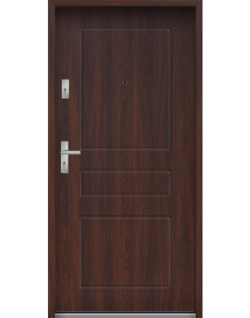 Zdjęcie: Drzwi wejściowe do mieszkań Bastion T-56 Orzech japoński 80 cm prawe ODR KR CENTER