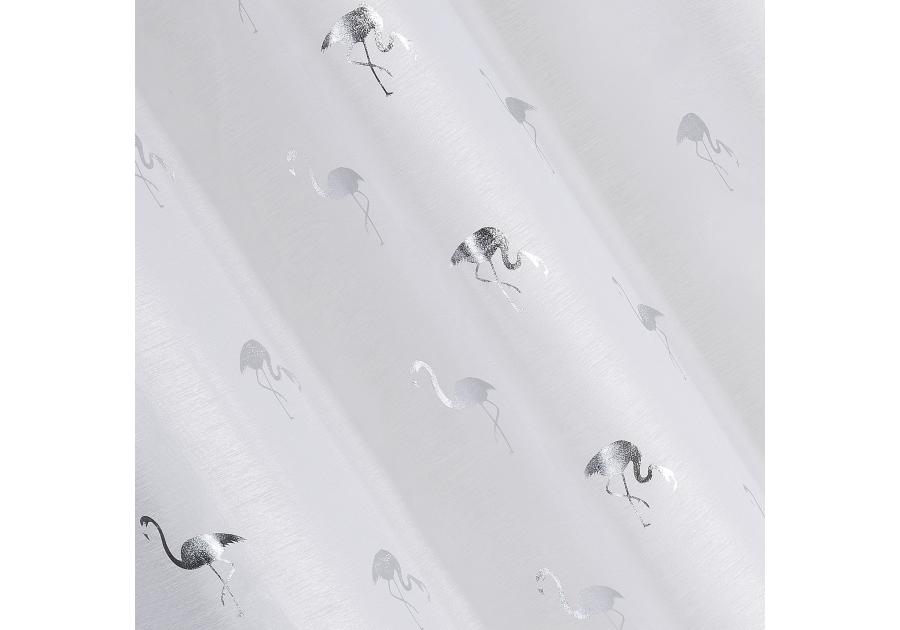 Zdjęcie: Firana Miray 140x250 cm biało-srebrna na przelotkach EUROFIRANY