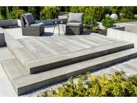 Zdjęcie: Płyty ogrodowe Novator Solo gr. 5 cm (100x100) - kalcyt kremowo-beżowy Renox (melanż) BRUK-BET