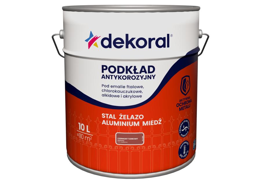 Zdjęcie: Podkład antykorozyjny 10 L czerwony tlenkowy DEKORAL