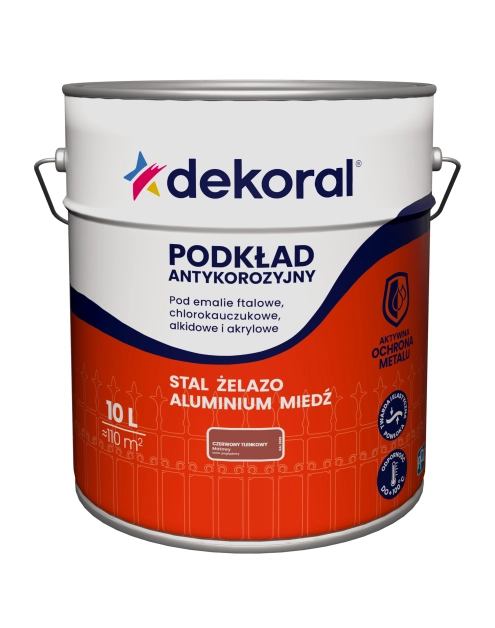 Zdjęcie: Podkład antykorozyjny 10 L czerwony tlenkowy DEKORAL