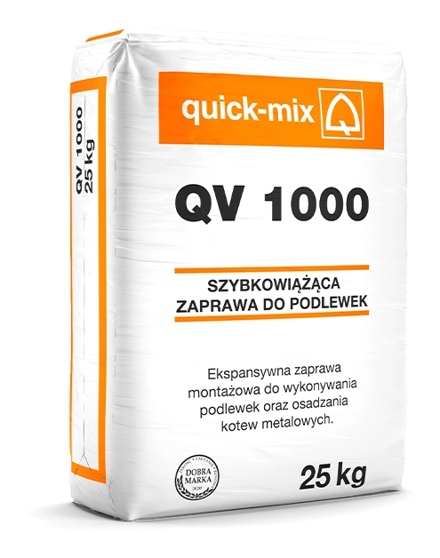 Zdjęcie: Zaprawa zalewowa QV 1000-1 mm pęczniejąca, szybkotwardniejąca 25 kg QUICK-MIX