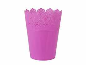 Doniczka ażurowa 20 cm wysoka fioletowa DOMEX