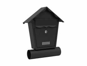 Skrzynka na listy Domek C5 z tubą czarny mat METRO