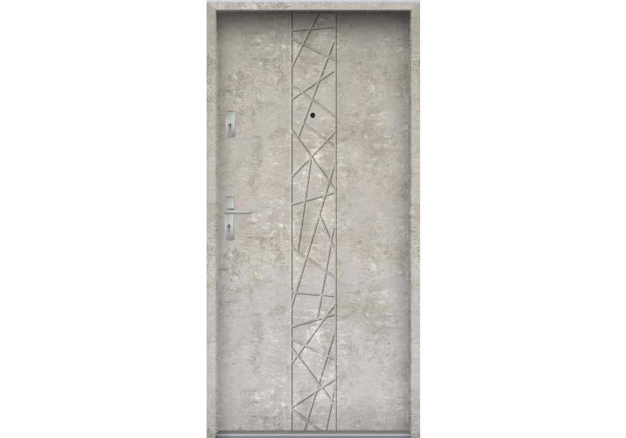 Zdjęcie: Drzwi wejściowe do mieszkań Bastion N-53 Beton naturalny 80 cm (NW) prawe ODR KR CENTER